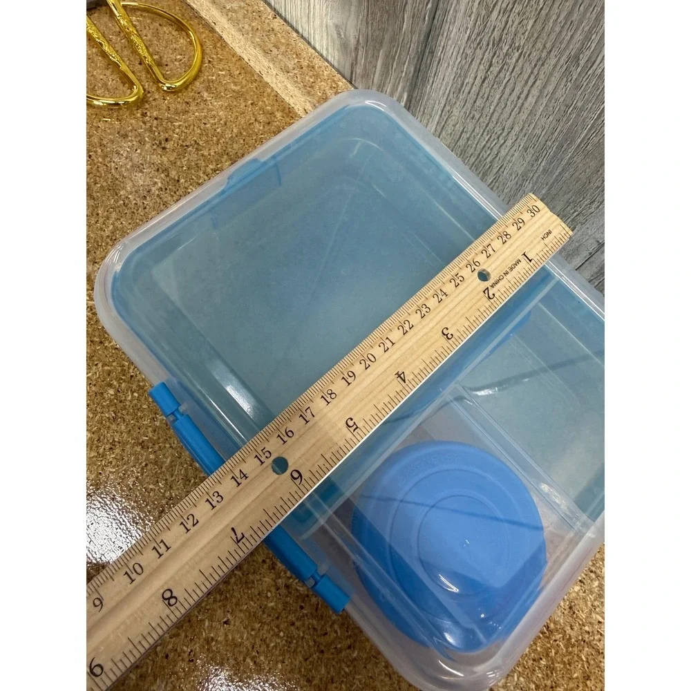 Sistema Bento Box Multi Compartment Lunch Container Blue 2L with Yogurt Pot